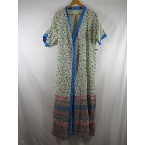 Vintage 60s St. Michael Housecoat Robe Lightweight Floral Bust Size 38"